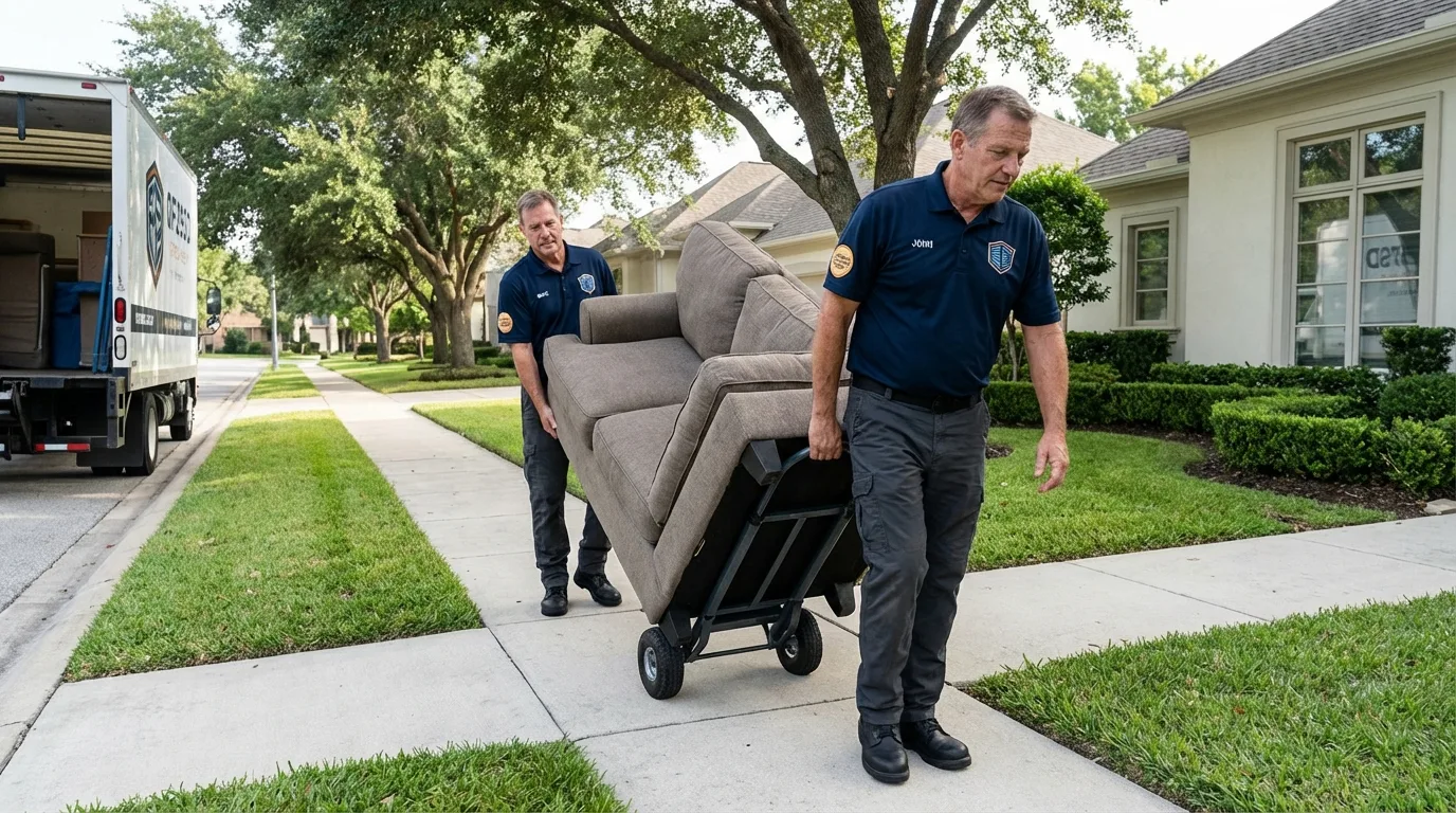 Local residential moving crew loading furniture in Redwood Falls, MN